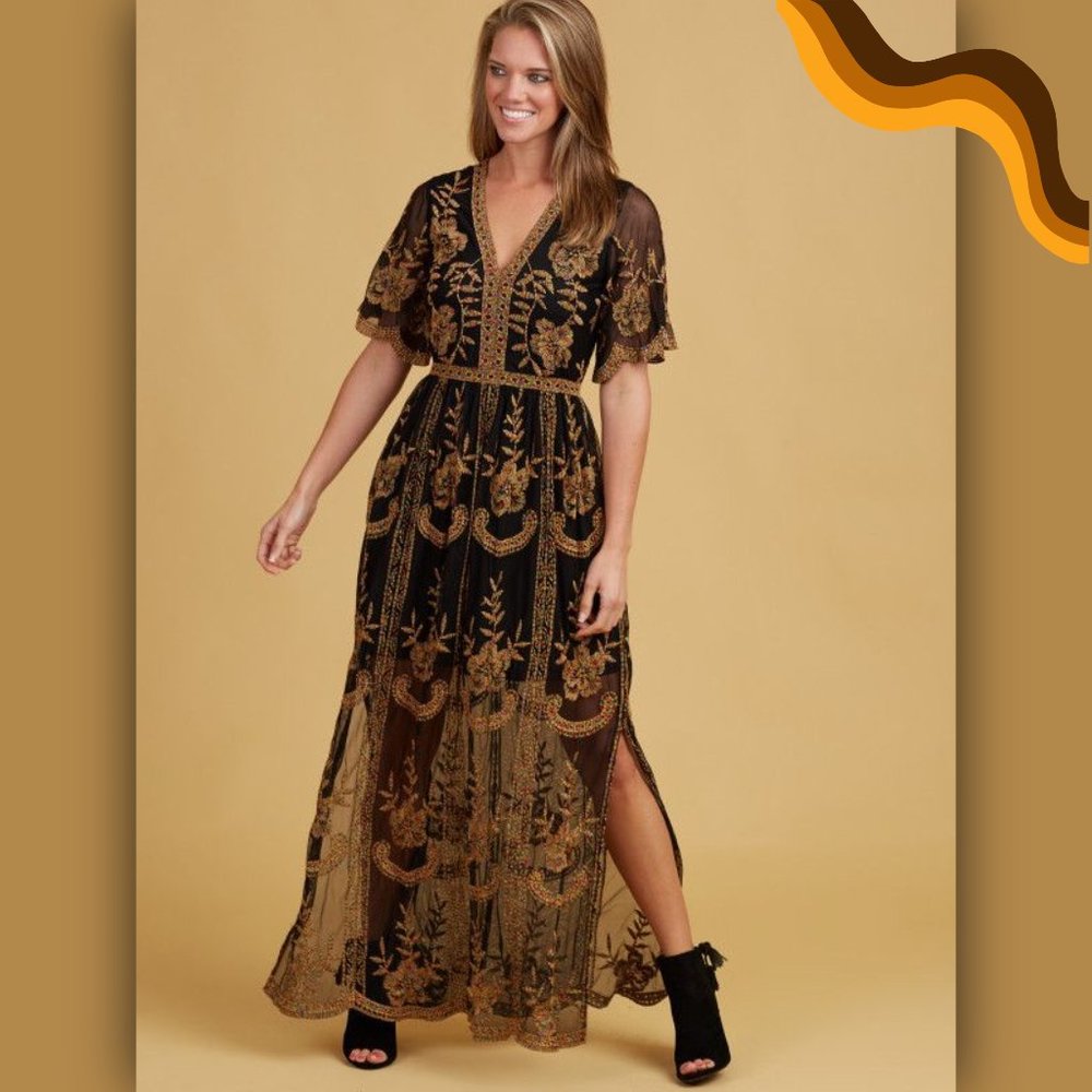 never worn altar'd state leodore lace maxi dress L